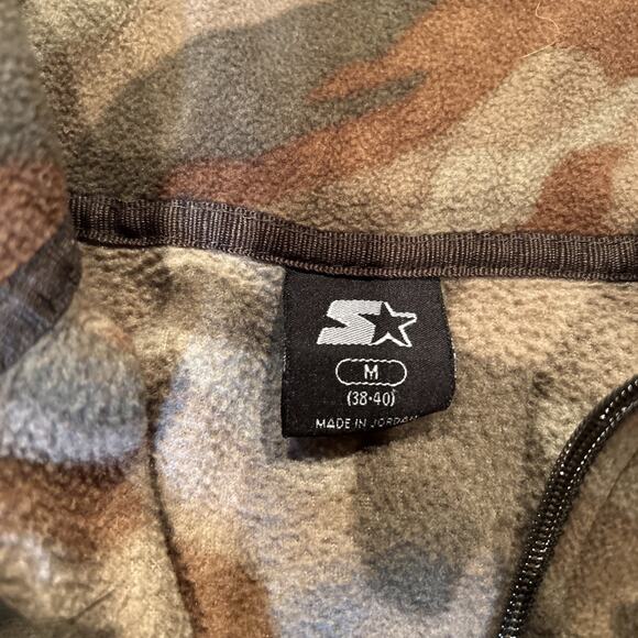 Starter Mens Quarter Zip Fleece Jacket Camouflage Outdoor Hiking Size Medium - Picture 3 of 9